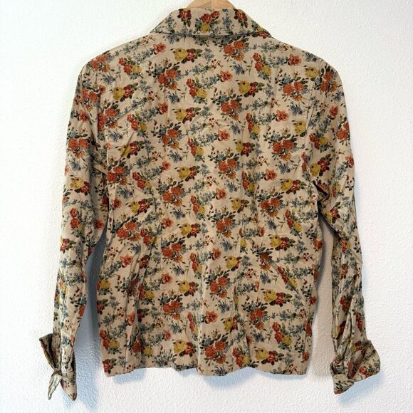 Christopher & Banks Floral Print Corduroy Button Down Size Medium - Picture 8 of 9